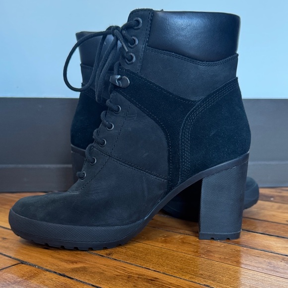 Timberland Camdale Women's Black Lace-Up Heeled Boots - Size 7.5 - Picture 4 of 9